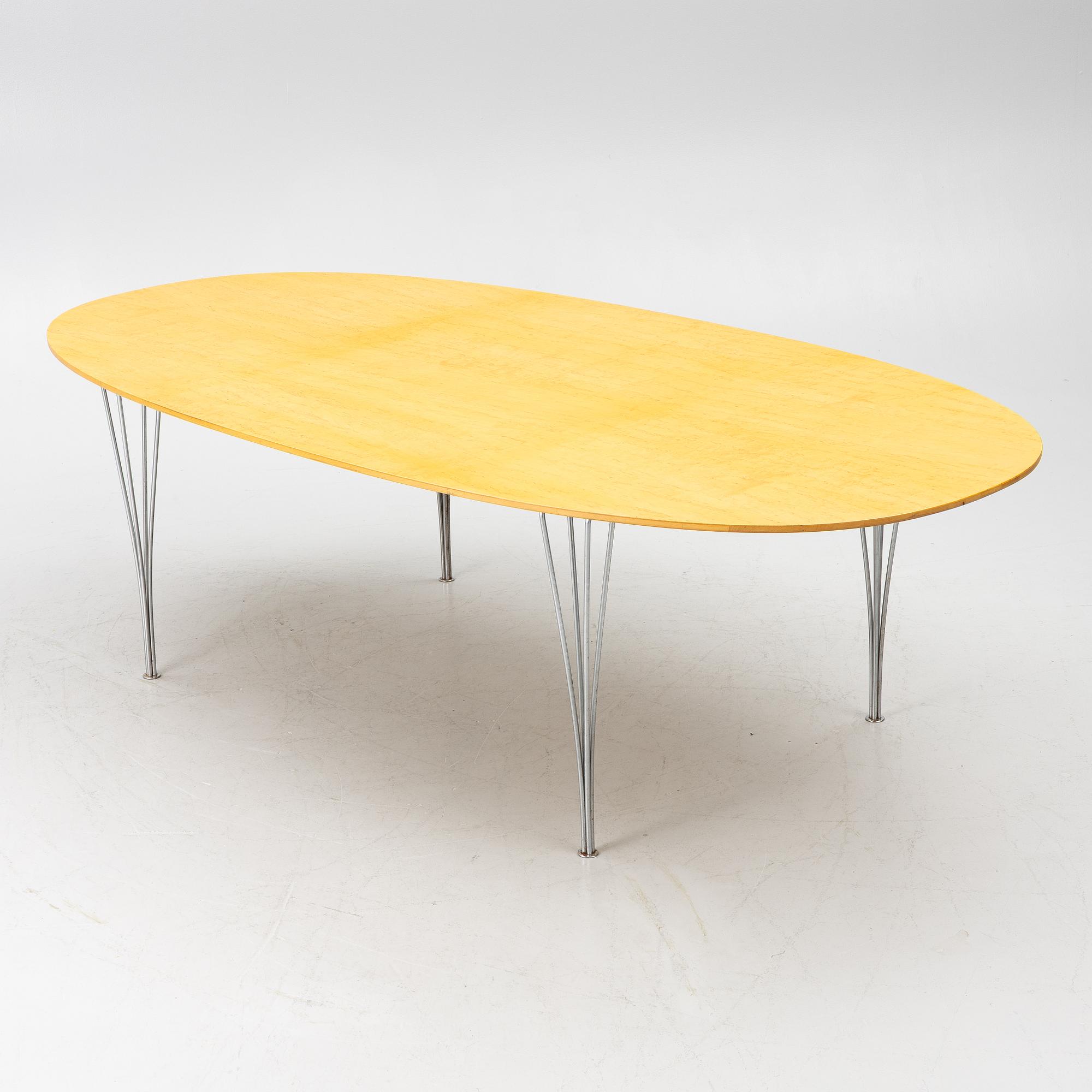 Bruno Mathsson & Piet Hein, dining table, "Superellipse", Mathsson International.