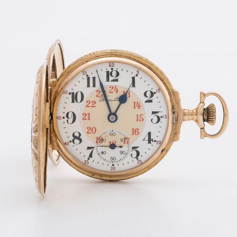 Hamilton watch company pocket watch 14 ct.