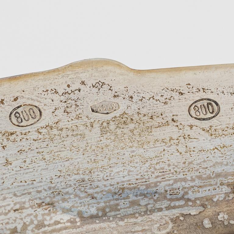 Bricka, silver 800, rokokostil.