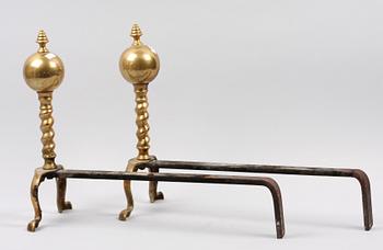 ELDHUNDAR, ett par, mässing och järn, 1800/1900-tal.