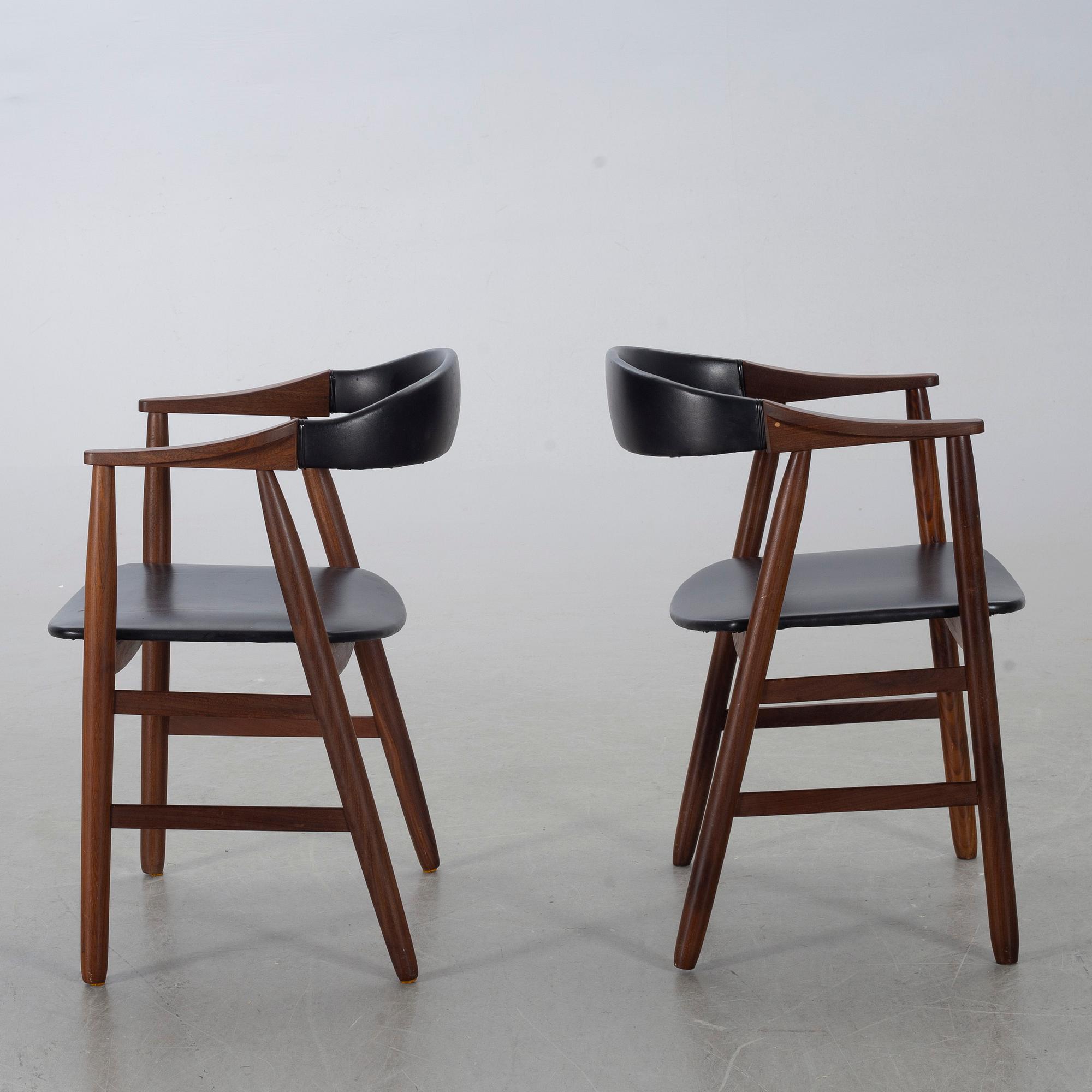 Armchairs, a pair, Farstrup, Denmark, later part of the 20th century.