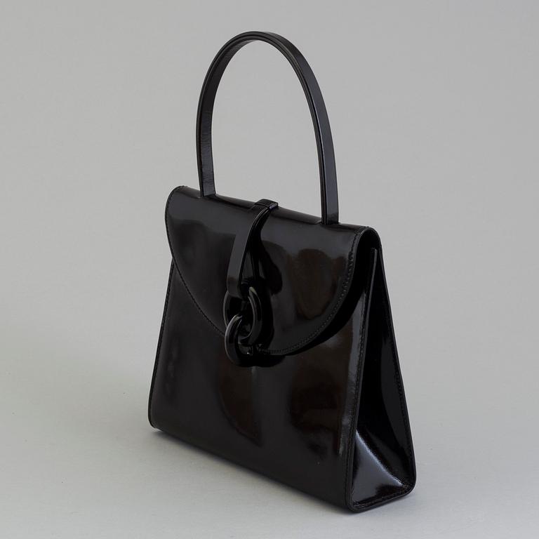 A Charles Jourdan patent leather handbag, 1960's.