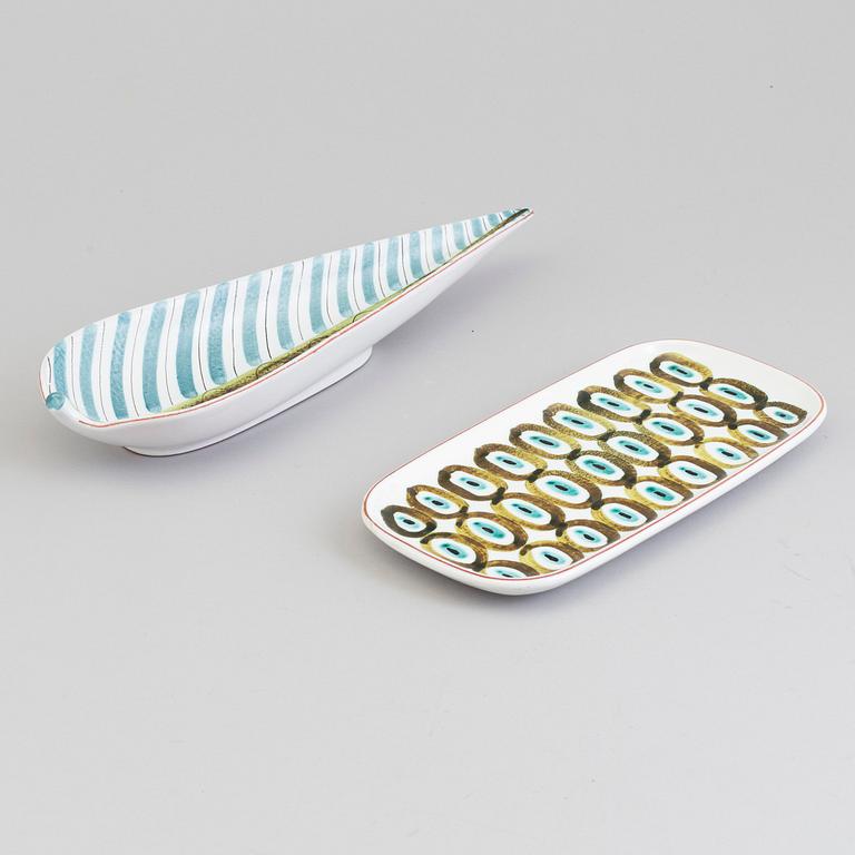 A faience bowl and tray by Stig Lindberg Gustavsberg.