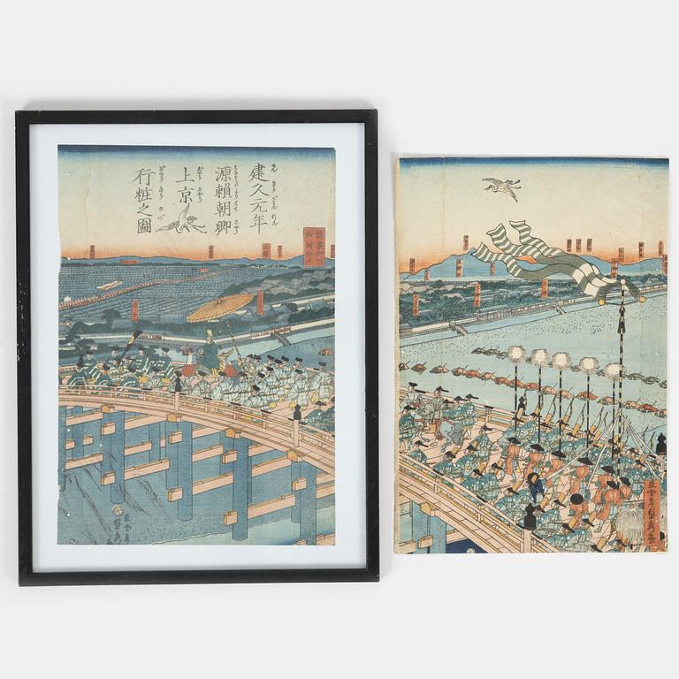 Utagawa Sadahide, a diptych woodblock print, mid 19th Century.