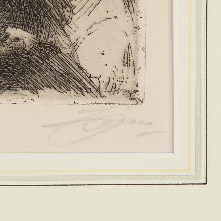 ANDERS ZORN, etching, 1916, signed in pencil.