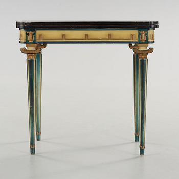 A Swedish Grace lacquered gaming table, 1920-30's.