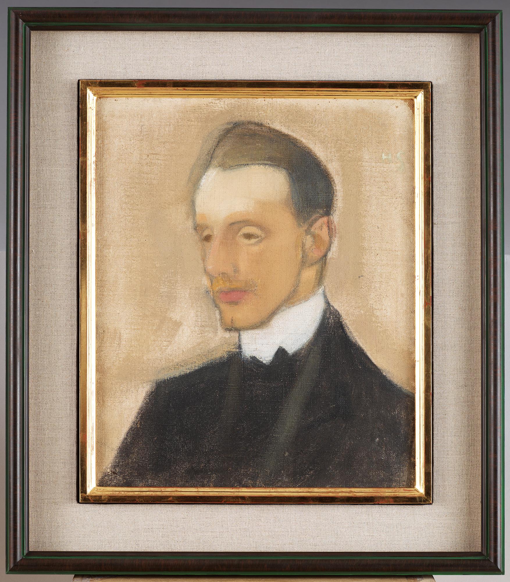 Helene Schjerfbeck, "Einar Reuter (studie i brunt)" (Einar Reuter (study in brown)).