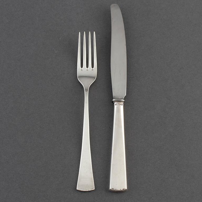 24 psc silver cutlery 'Diplomat',  CG Hallberg, Stockholm 1950s.