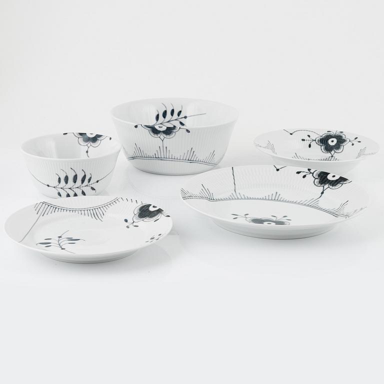 A 56-piece 'Black Fluted Mega' porcelain service, Royal Copenhagen, Denmark.