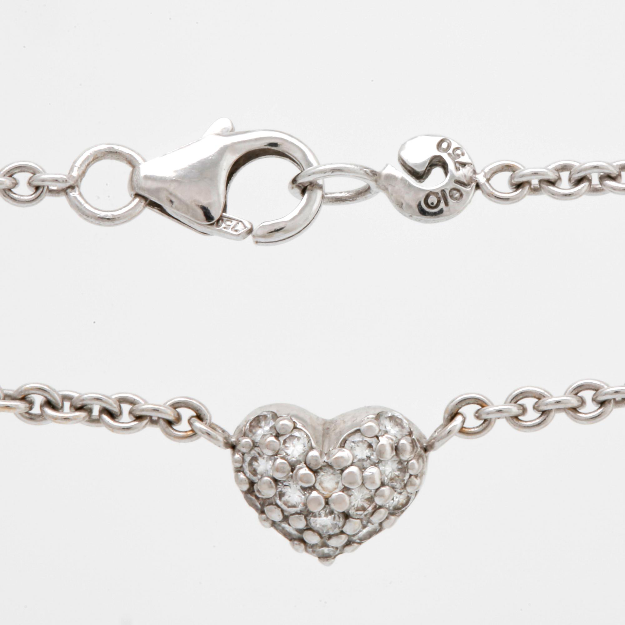Ole Lynggaard, a collier "Hearts" 18K white gold and diamonds 0,16 ct, weight 6,9 gr.