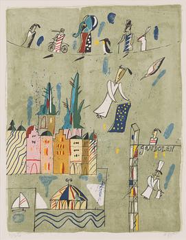 Madeleine Pyk, Composition with a city in the background.