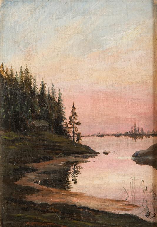 Ellen Favorin, Rantamaisema ilta-auringossa.