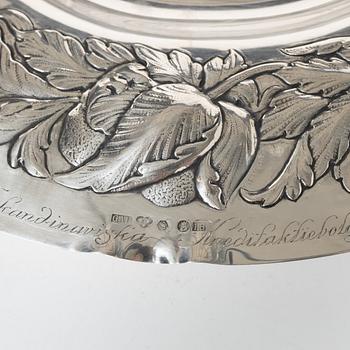 Presenterfat, silver, barockstil, GAB, Stockholm 1935.