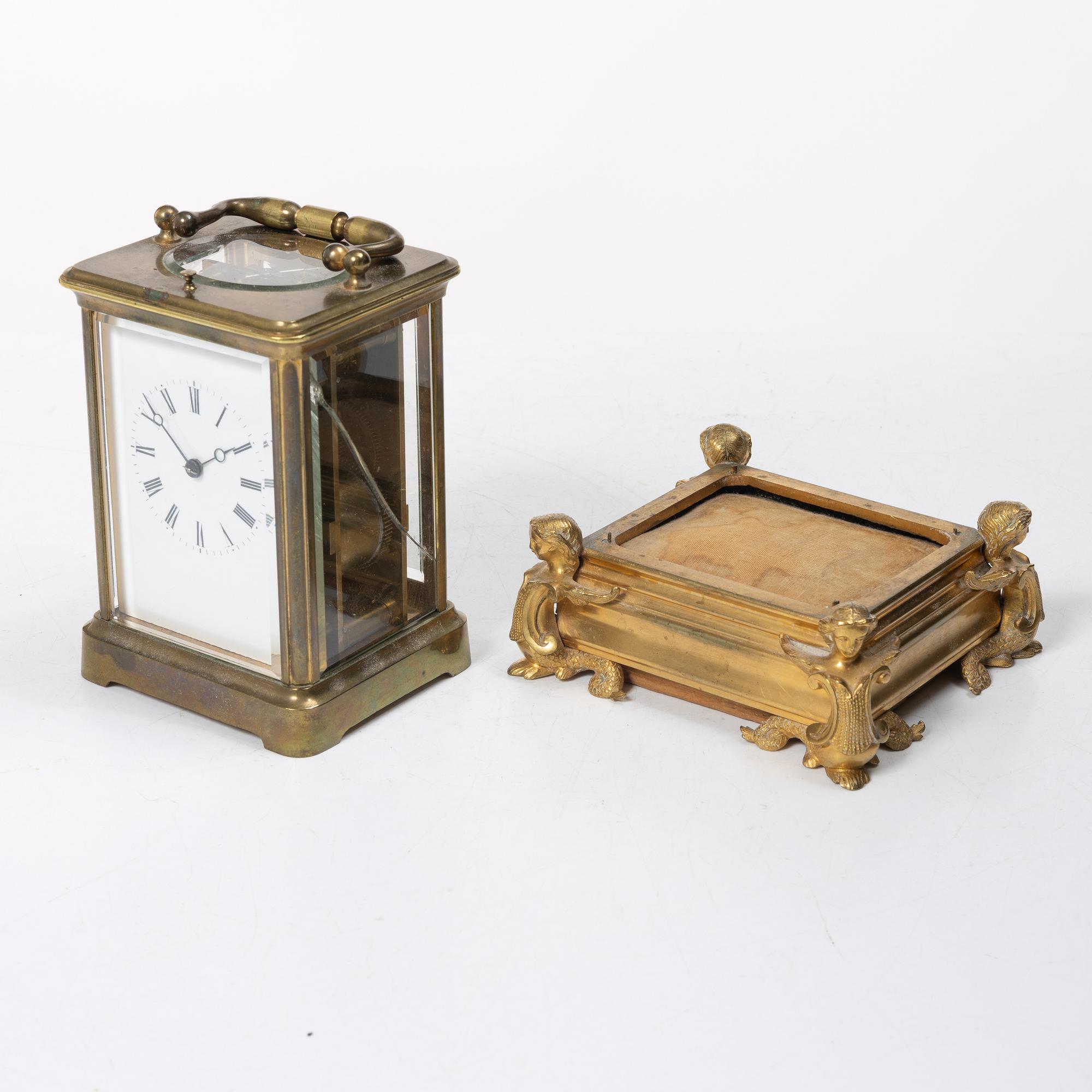 Travel clock, circa 1900.