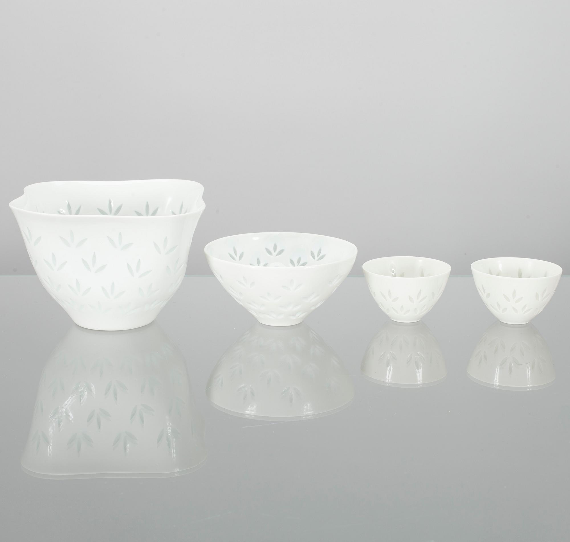 MALJOJA, 4 kpl, riisiposliinia, Friedl Holzer-Kjellberg Arabia 1900-luvun puoliväli.