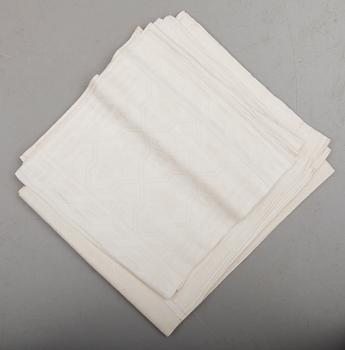 DUK SAMT SERVETTER, 12 st, linne, Klässbols Linneväveri.