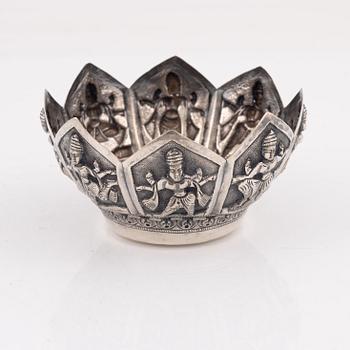 Skål, silver, sannolikt Sydamerika, 1900-talets första del.