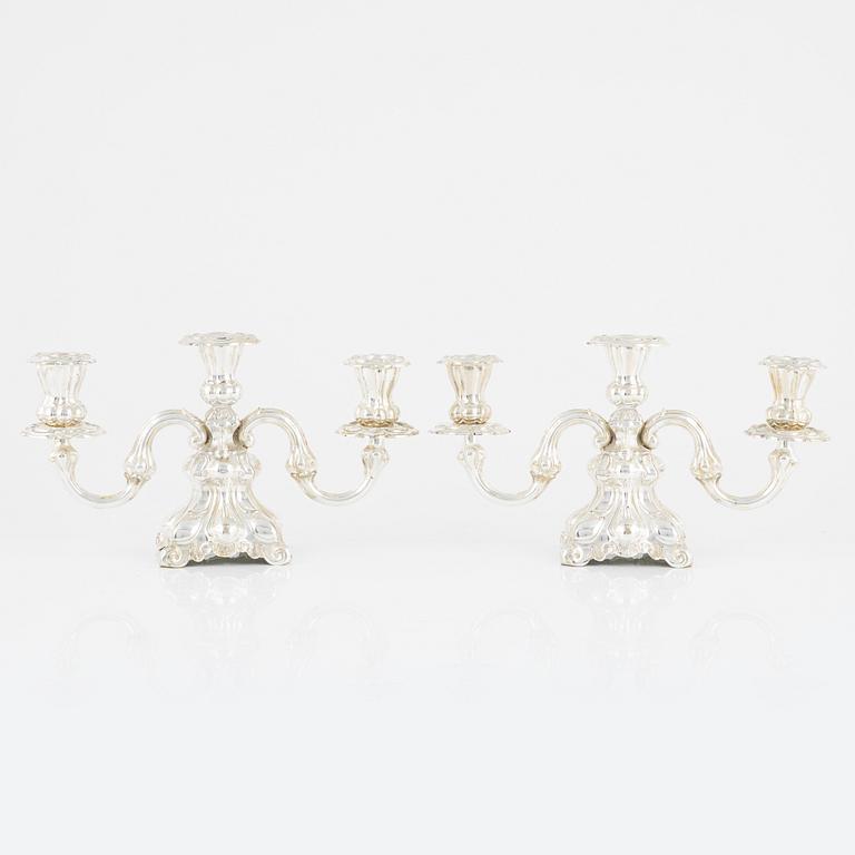 A pair of Baroque style candelabras, early 20th Century.
