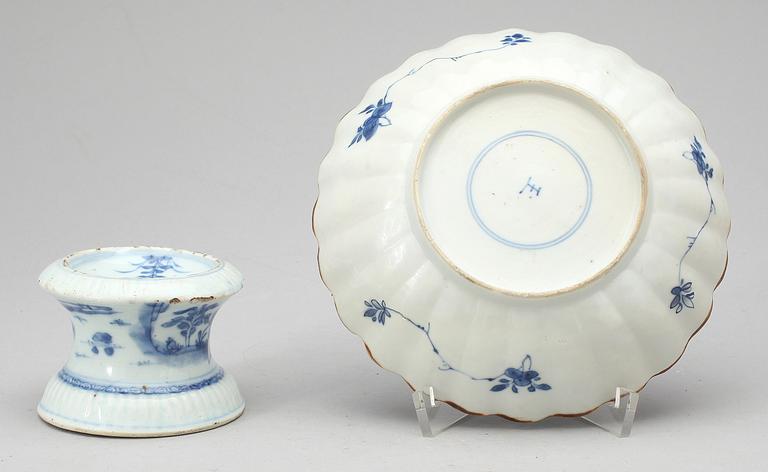 SALTKAR samt FAT, porslin, Kina, 1700-tal.