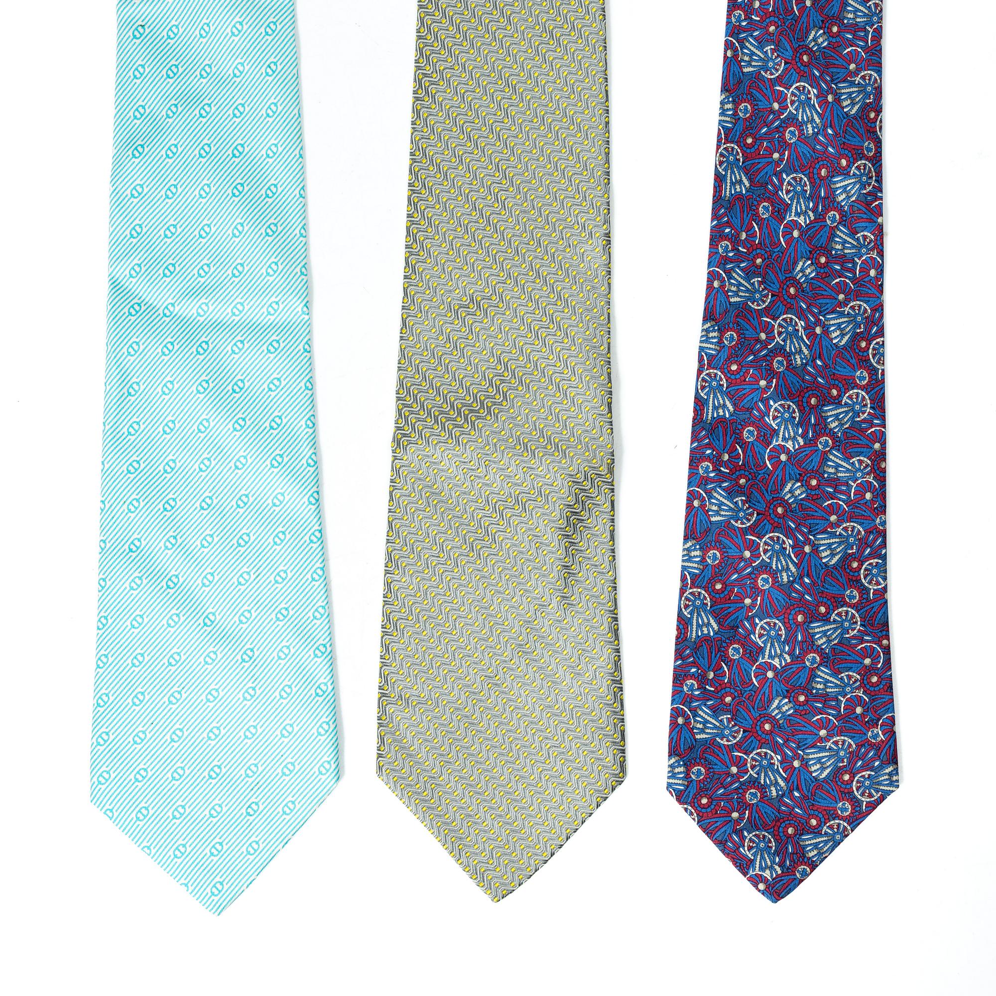 Hermès, ties, 3 pcs.