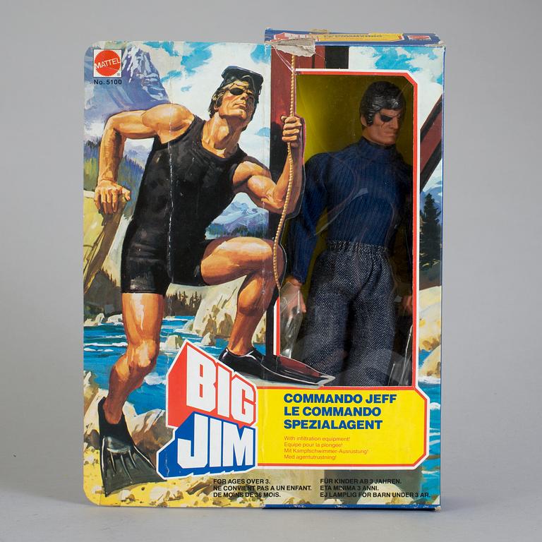 BIG JIM, Boris, Commando Jeff samt Space Leader i förpackningar, Mattel, 1981.