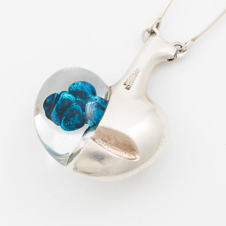 Björn Weckström, Necklace, “Space Apple”, silver and acrylic plastic, Lapponia 1978.