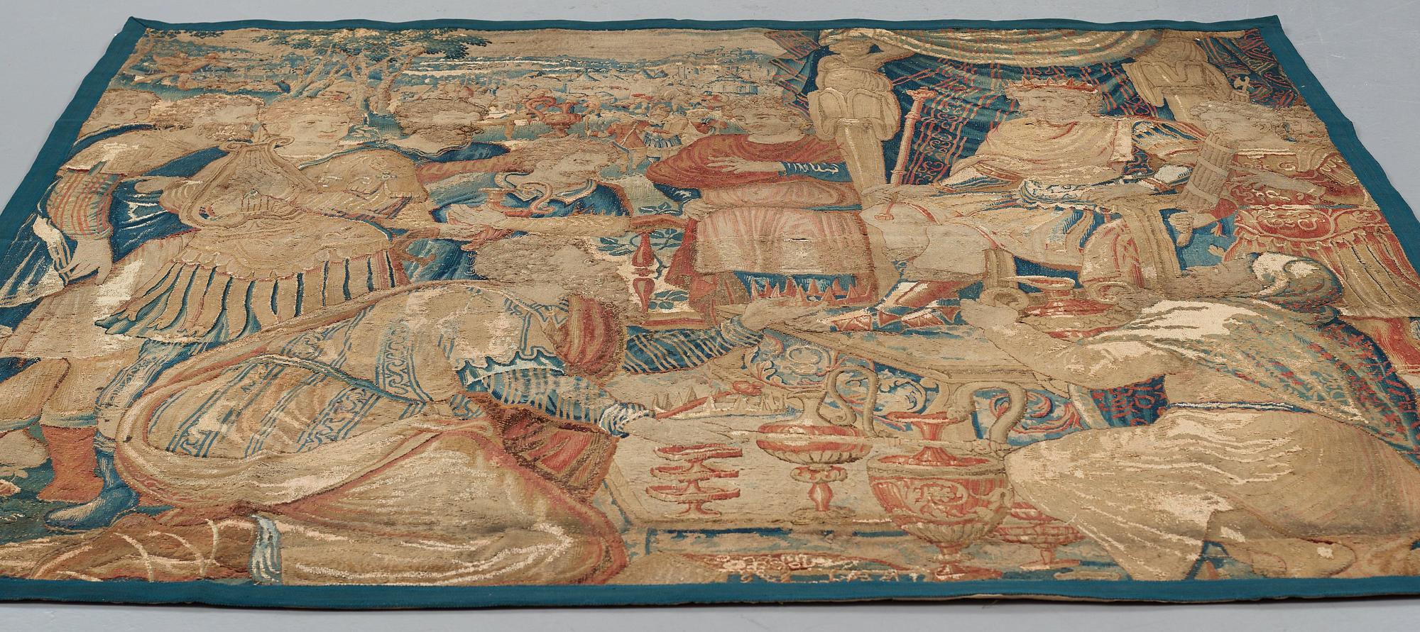 A TAPESTRY, "Alexander the Great", tapestry weave, 
ca 230 x 230,5 cm, Flanders the 17th century.