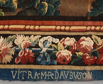 A tapestry, "Verdure", tapestry weave, ca 280,5-290 x 432,5-436 cm, signerad ViTRA.M.R.D'AVBVSON.