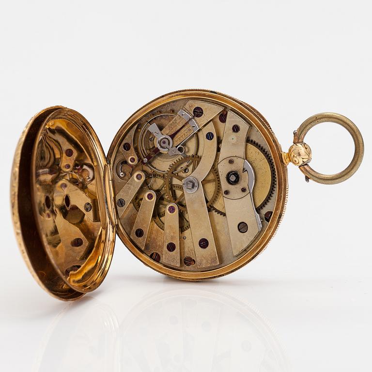 POCKET WATCHES, 2 psc, 14K gold, 32 mm and 44 mm.