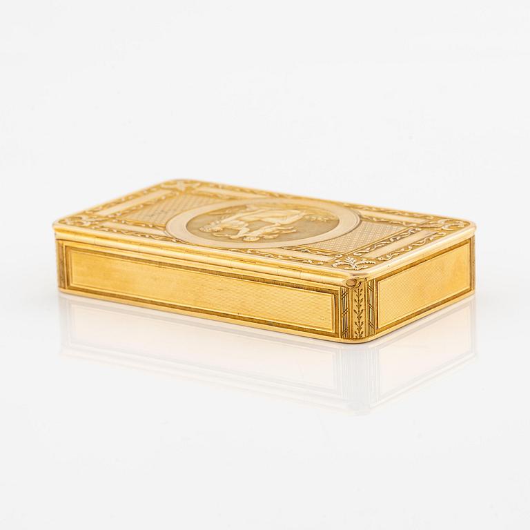 An 18K gold box, mark of Isaac Malmborg, Stockholm 1813.