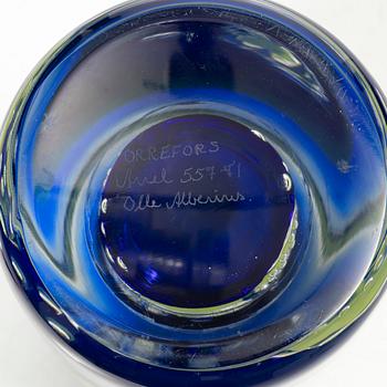 Olle Alberius, an Ariel glass vase, Orrefors, 1980's.