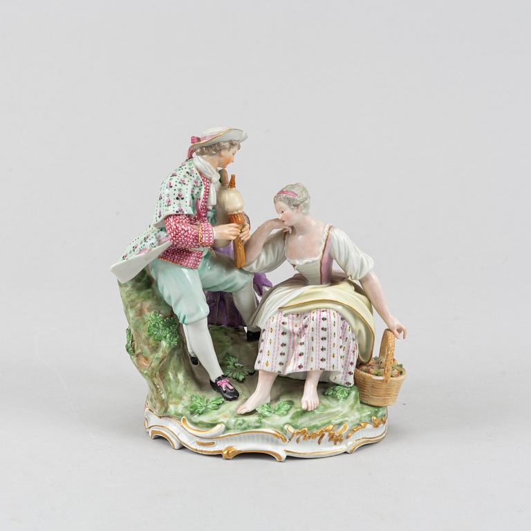 A porcelaine figurine, Meissen-like mark, circa 1900.