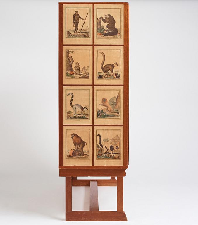 Josef Frank, 'Apskåpet' (The monkey cabinet), a rare cabinet covered with prints of different monkeys, Svenskt Tenn, Sweden ca 1941.