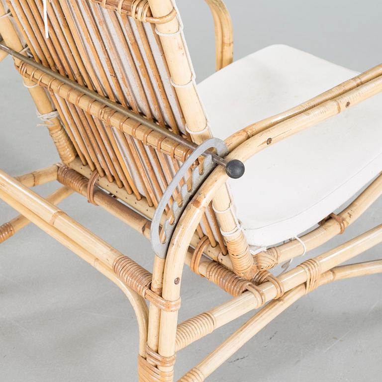 A pair of rattan armchairs from second half of the 20th century.