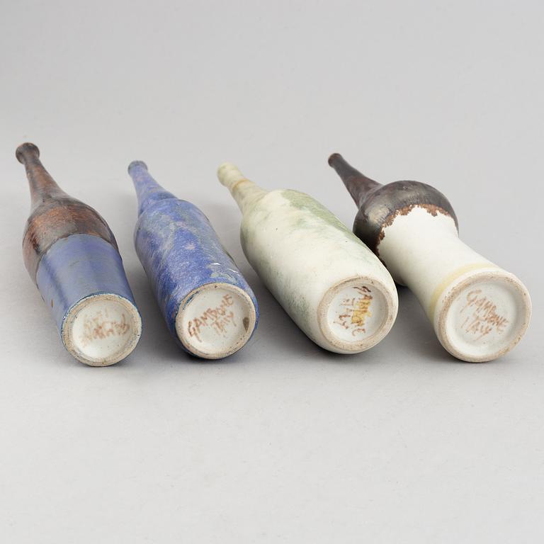 Gambone, a set of four ceramic vases, Italy 1950-60's.