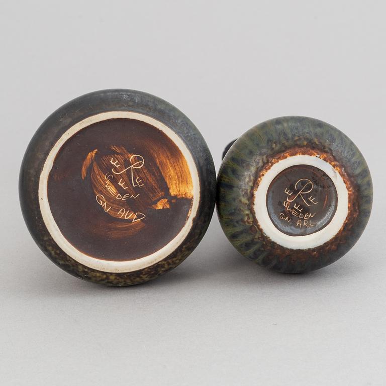 Gunnar Nylund, a set of six stoneware vases and a bowl for Rörstrand.