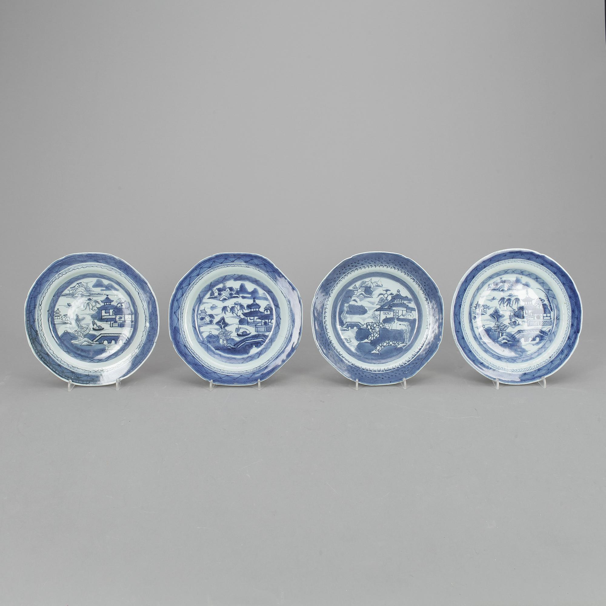 TALLRIKAR, 13 st, porslin, Kina, bla Xianqing.