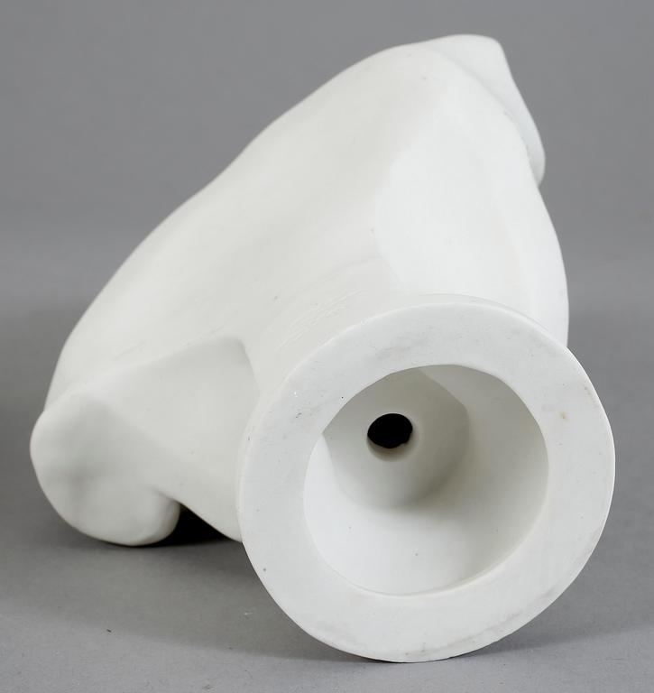 SKULPTUR / BYST, parian, Gustavsberg, daterad 1894.