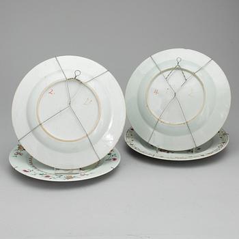 TALLRIKAR, 2+1+1, porslin, Qianlong, Kina 1700-tal.
