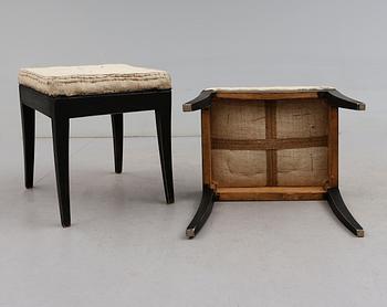 TABURETTER, 4 st, 1800-talets mitt.