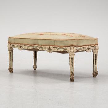 A Louis XVI-style bench, late 19th century.