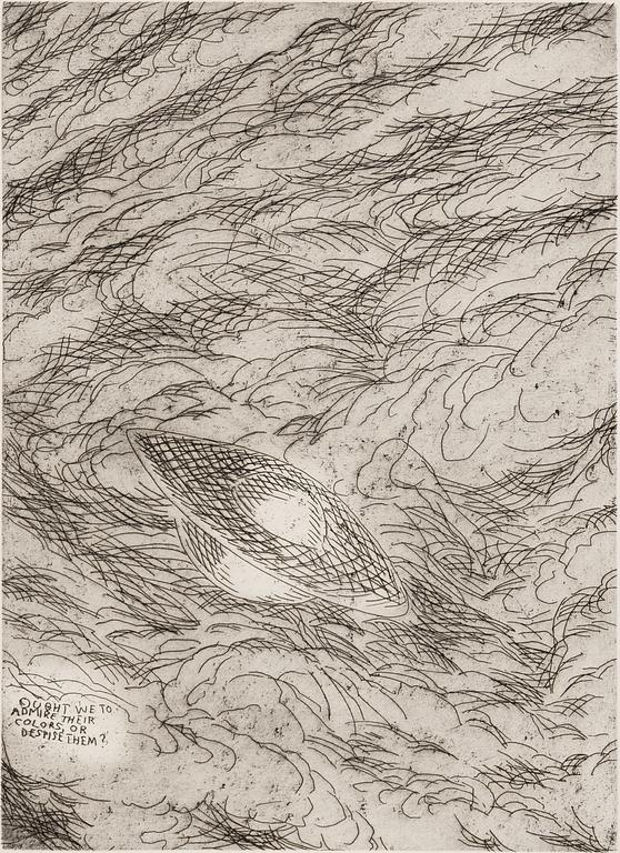 Raymond Pettibon, Untitled (Ought We To Admire Their Colours, Or Despise Them).