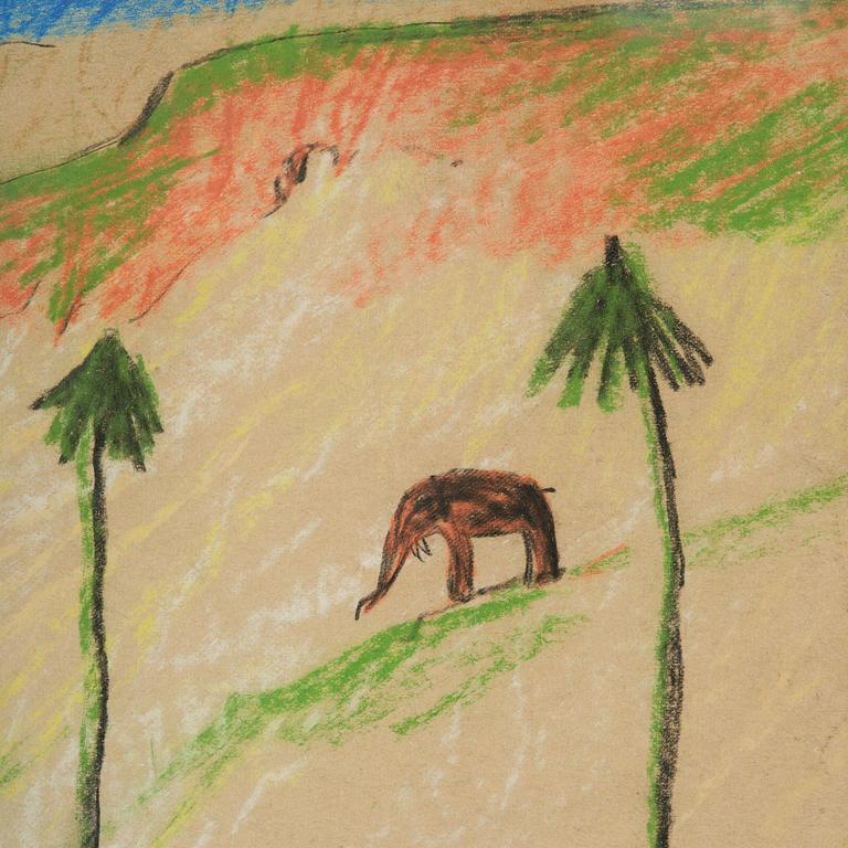 Carl Fredrik Hill, Landscape with exotic animals.