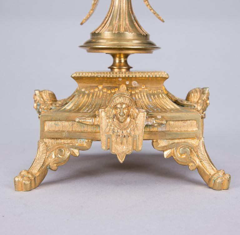 KANDELABER, förgylld brons, Ryssland ca 1870-1880.