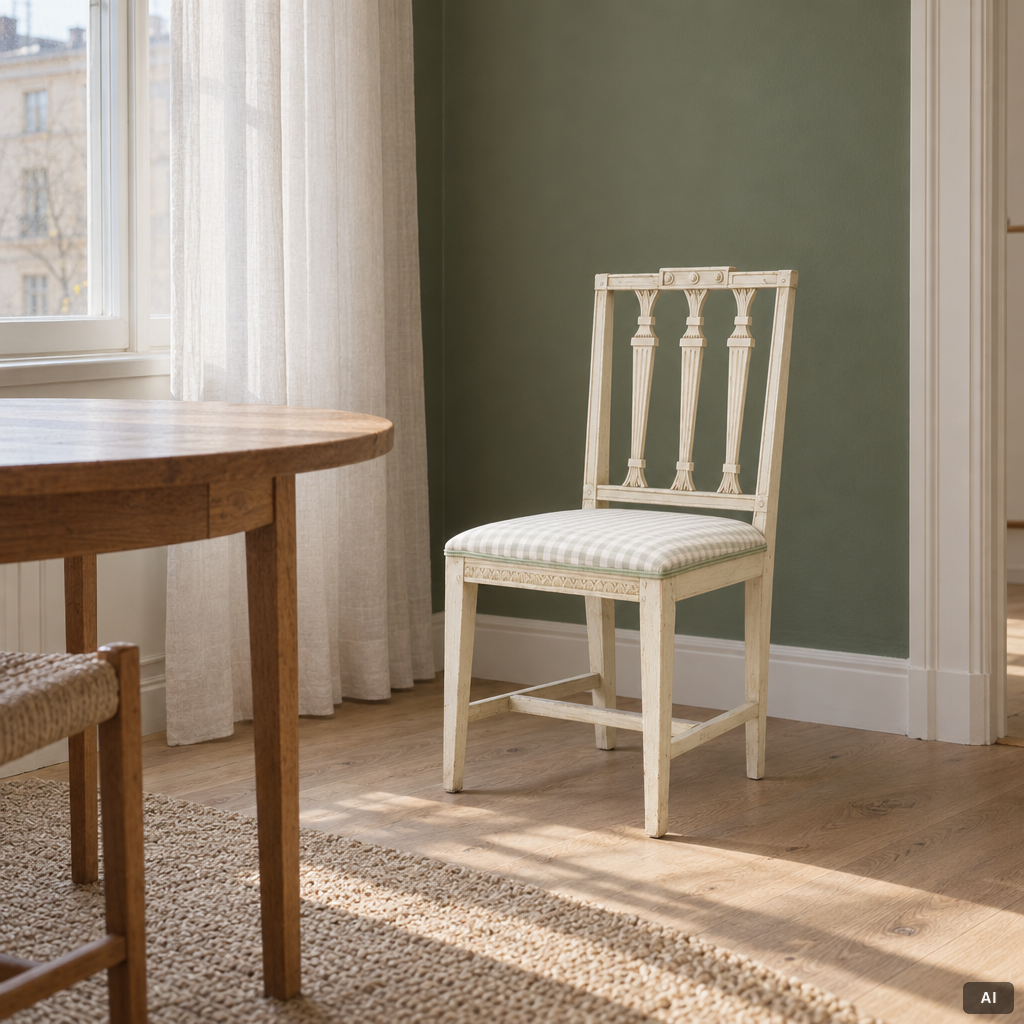Four late Gustavian chairs, 19th century.