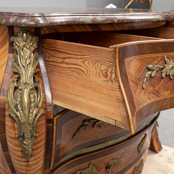 A Swedish Rococo chest of drawers, second half of the 18th century.