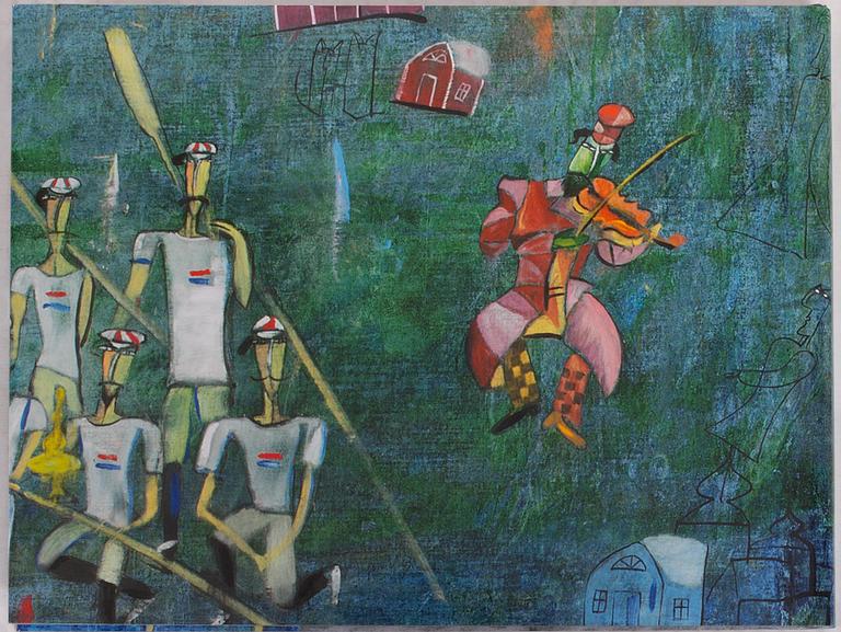 Madeleine Pyk, "Tusen dagar och en dröm", mapp med fyra färglitografier samt bok.