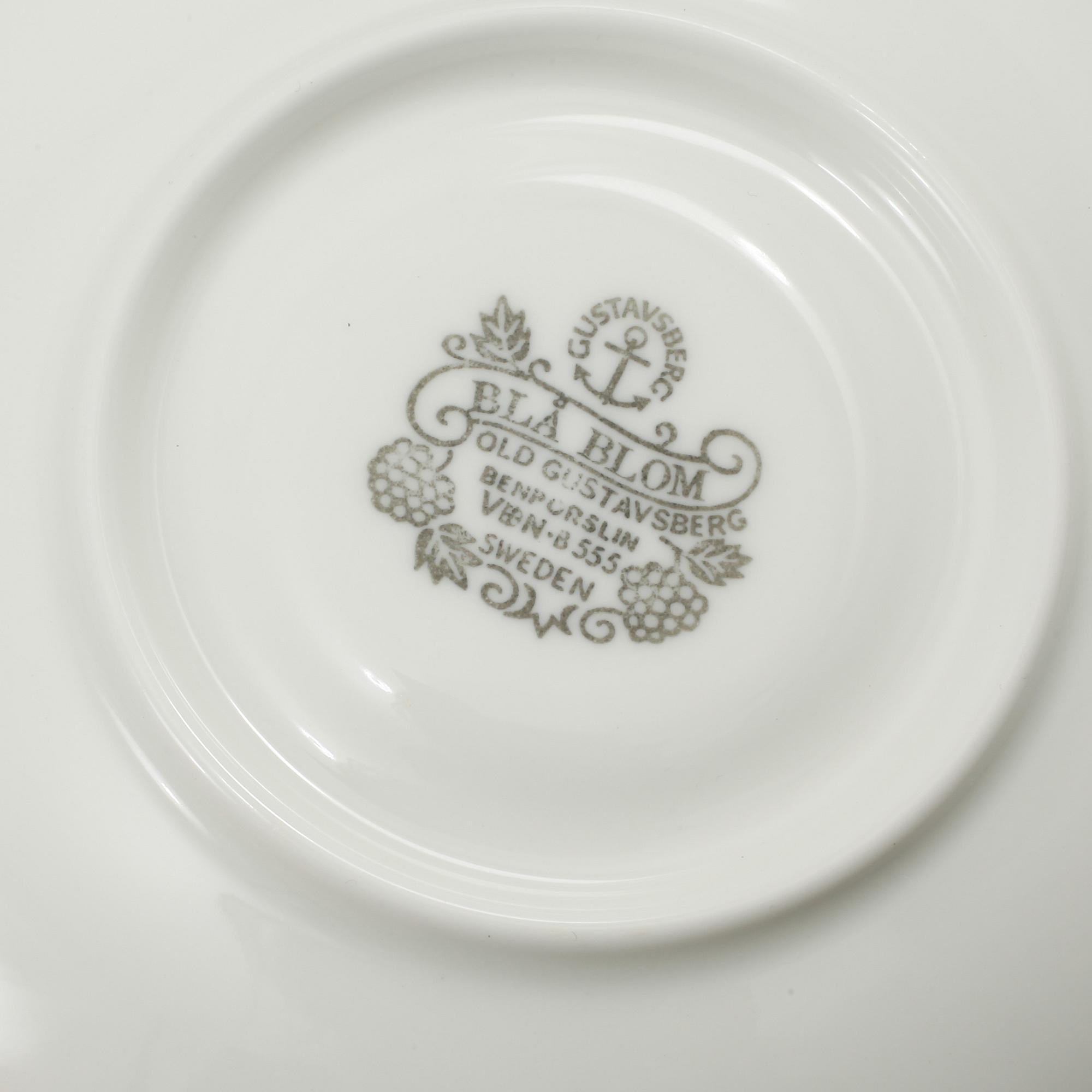 KAFFESERVIS, 40 delar, porslin, "Blå Blom", Gustavsberg, 1900-talets andra hälft.