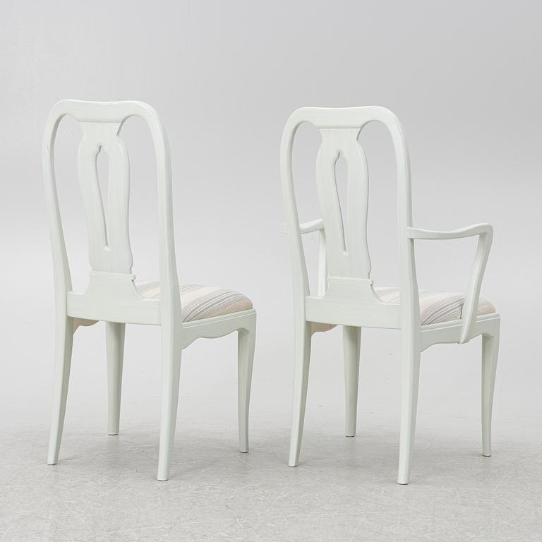 Carl Malmsten, a dinner table with six chairs, 'Brunnsviken', Sweden, second half of the 20th century.