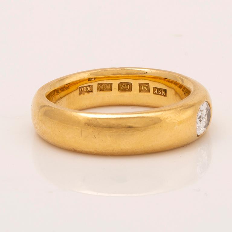 J Butler Malmö 1996 , ring 18K guld med en oval-slipad briljant ca 0,40 ct.